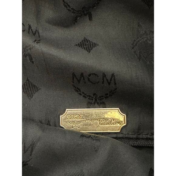 Vintage MCM Bag Black Nylon with Leather Trim Visetos Drawstring Bucket Bag - Picture 15 of 15